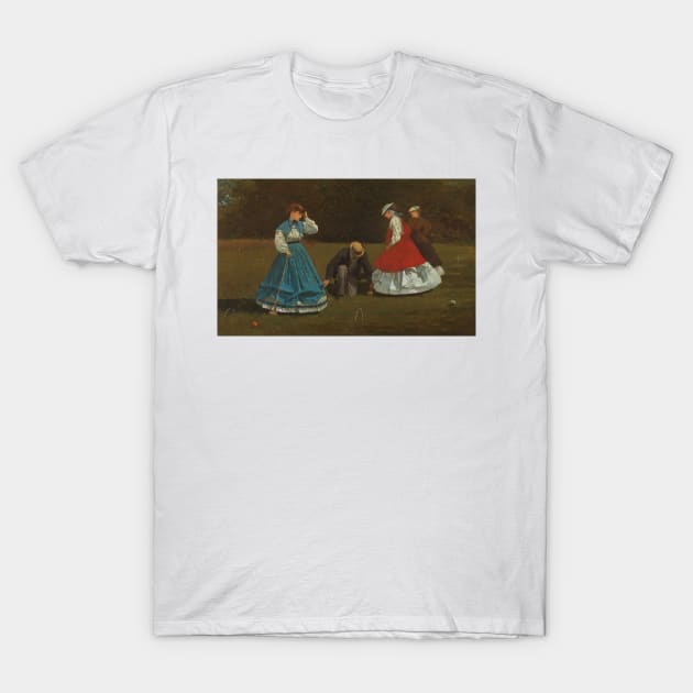 Croquet Scene by Winslow Homer T-Shirt by Classic Art Stall